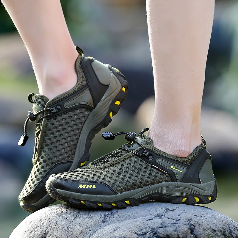 Сетчатые дышащие мужские походные туфли нескользящая обувь для скалолазания