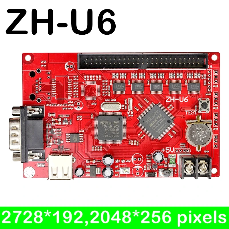 Светодиодная карта управления с USB для ZH U6 2728*192 2048*256 пикселей программируемых