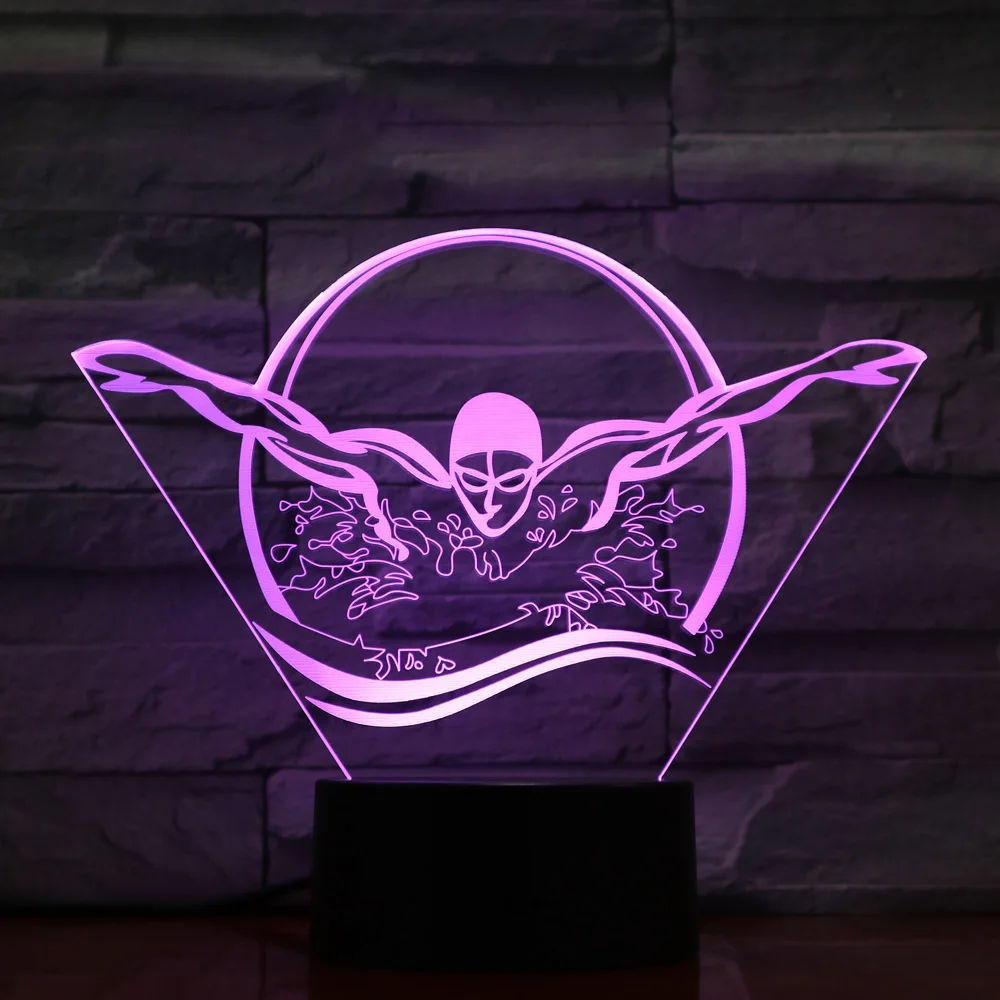 3d стерео светодиодные лампы USB ночник RGB прозрачные акриловые поделки