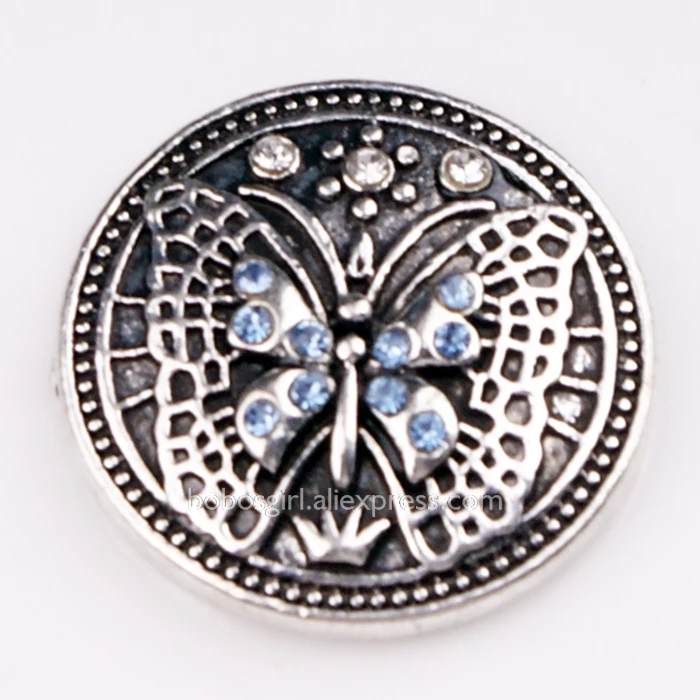 Metal Snap button XH9402 рыба голубь Леопард слон животное сова 18 мм Металлическая Кнопка DIY браслет - Окраска металла: Metal Snap button