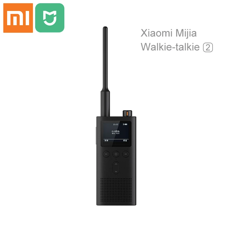 Черный Xiaomi Mijia 5200mAh Walkie talkie 2 IP65 Водонепроницаемый и пыленепроницаемый портативный уличный радиоприемопередатчик UVHF двухдиапазонный переговорный - Цвет: Черный