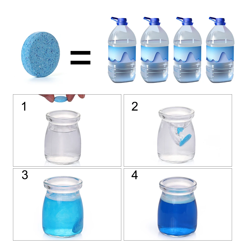 

DAYFULI 10Pcs Compact Auto Wiper Detergent Effervescent Tablets High Performance Car Glass Washer Cleaning Tools