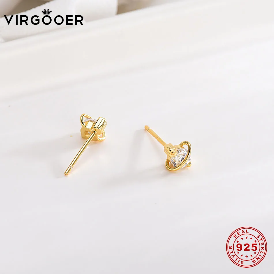 Virgooer серьги из серебра 925 пробы 2017 новые женские модные простой: золото серебро
