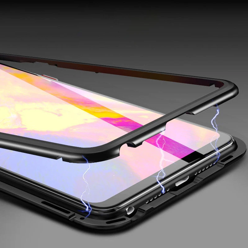 Магнитный металлический чехол для Huawei P30 p30 Pro роскошный из закаленного стекла huawei
