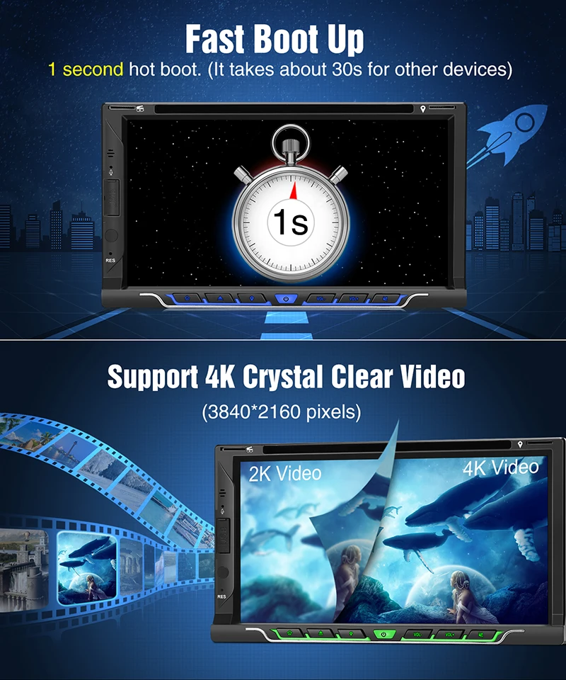 Тыква автомобильный мультимедийный плеер 2 Din 7 &quotAndroid 8 1 универсальный Радио dvd GPS