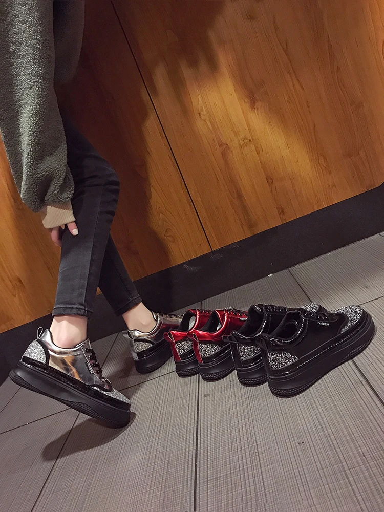 2019 Весенняя Модная брендовая женская обувь женские кроссовки со стразами