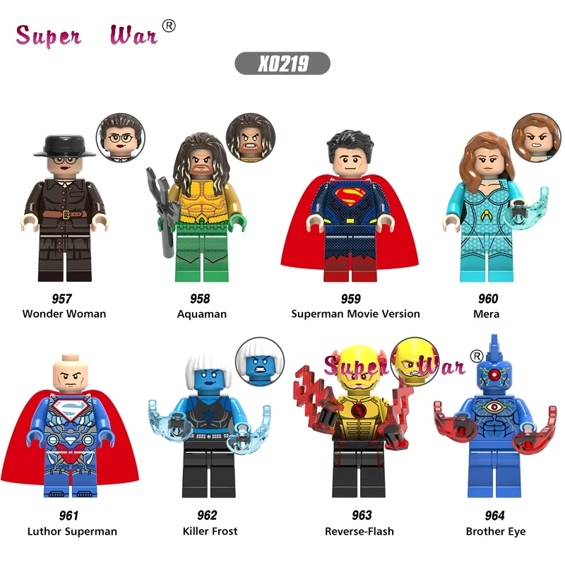 1 комплект DC Comics Series 6 Лига Справедливости Shazam Супермен флэш Бэтмен стрела Зеленый Фонарь строительные блоки игрушки для детей - Цвет: x0219