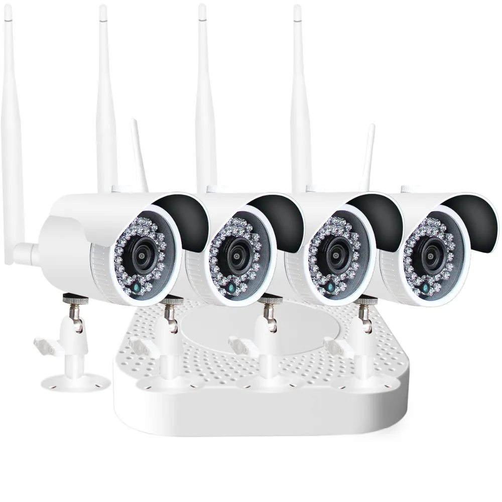4CH 1080P HD Беспроводной NVR Kit P2P 720P внутренний наружный IR Ночное Видение безопасности