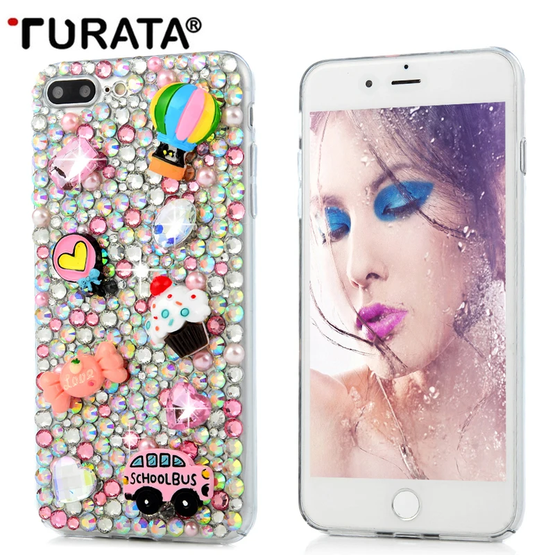 3D горный хрусталь чехол для iPhone 5 5S SE 6 S 7 Plus с сияющими блестками С кристалалми и