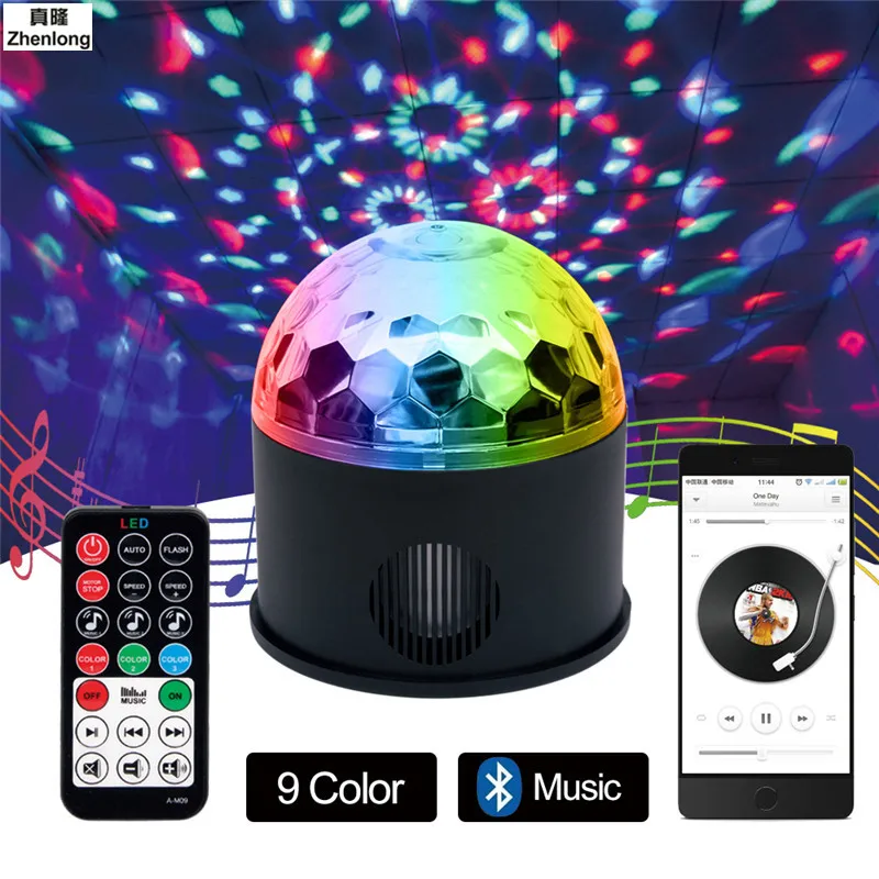 Bluetooth Play Music 9 цветов LED магический шар светильник Dj Ktv бар Свадебный сценический на