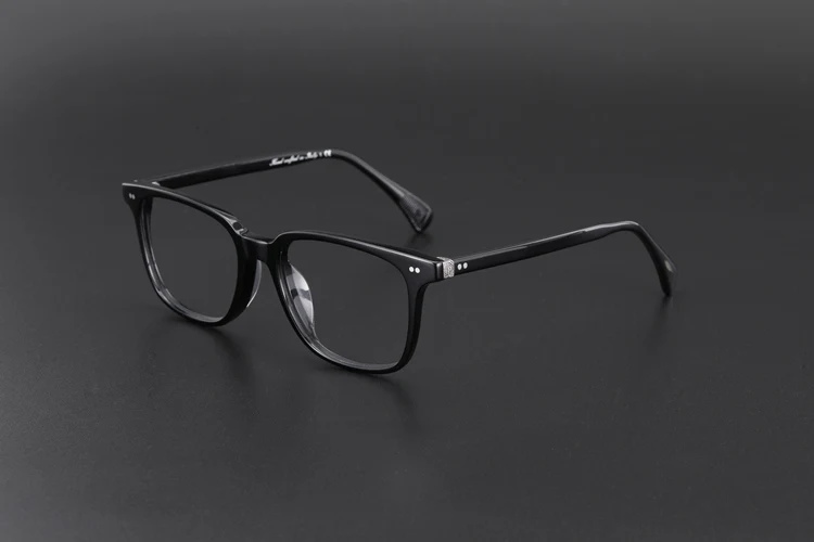 Black Frame Ретро квадратная оправа для очков для мужчин, модные очки, очки по рецепту, оптическая оправа для очков, винтажные очки с полной оправой - Цвет оправы: Black Frame