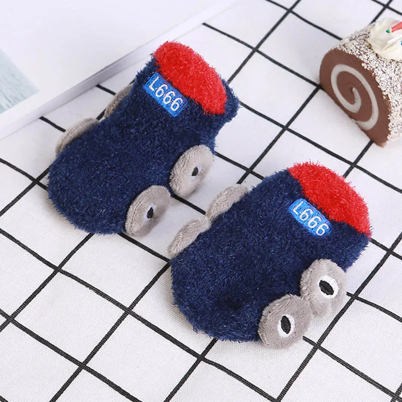 Зимние носки для маленьких мальчиков в форме машины Детские флисовые махровые