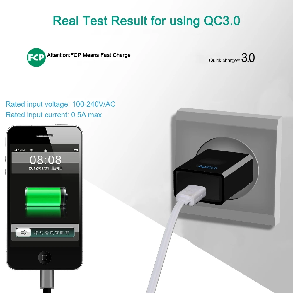 Зарядное устройство DCAE Quick Charge 3 0 USB 18 Вт быстрое зарядное с европейской вилкой