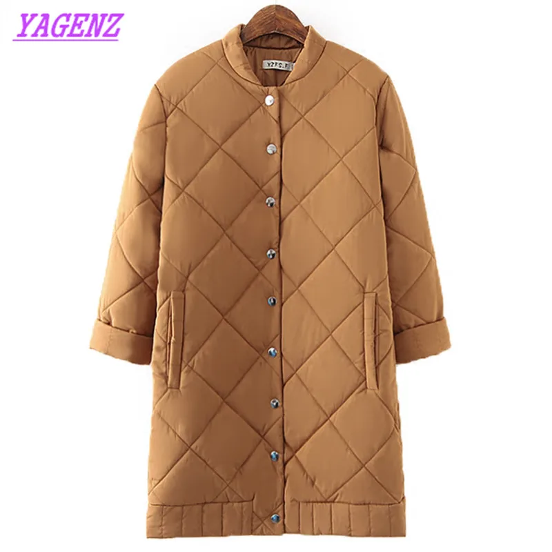 

Winter Warm Down cotton Jacket Women Loose Long Cotton Outerwear Leisure Women Plus size black Stand collar Overcoat 5XL 6XL 437