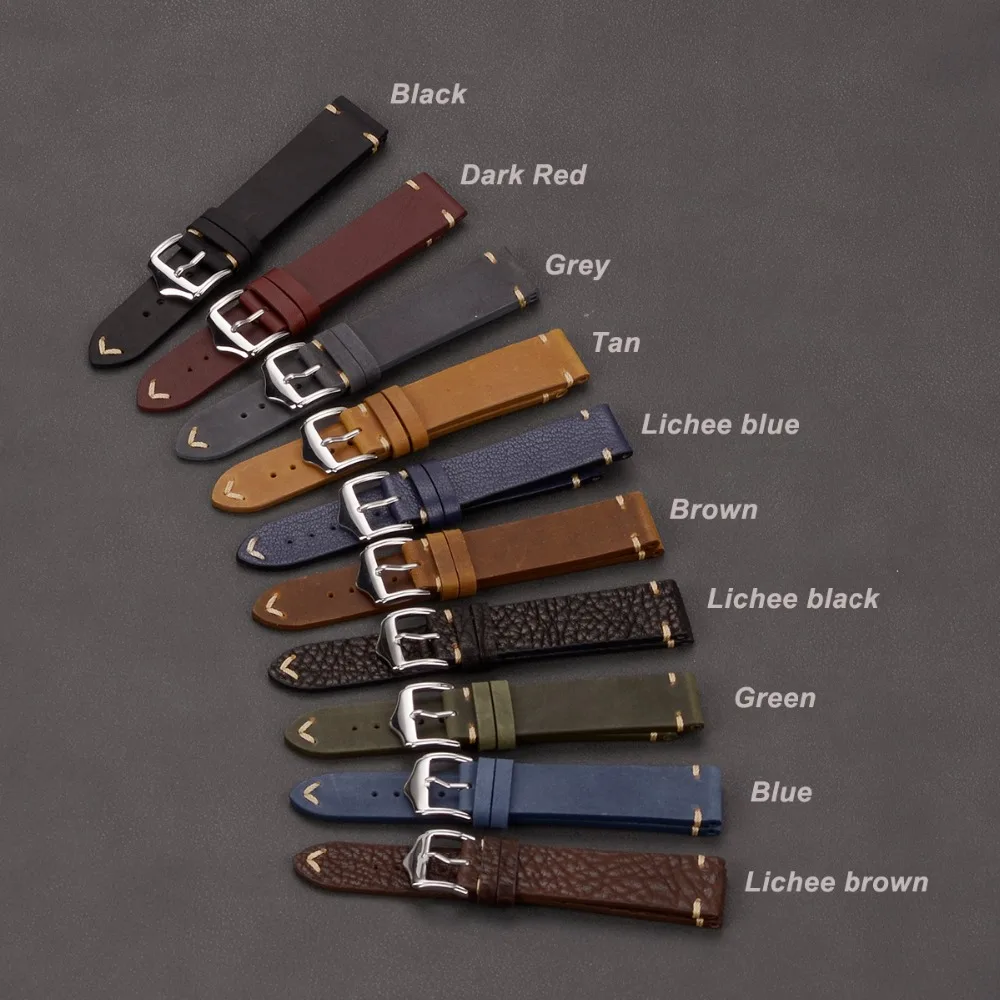 Ремешок из телячьей кожи для наручных часов 18/20/22 цветов|watch strap spring bar|watch rubber strapwatch