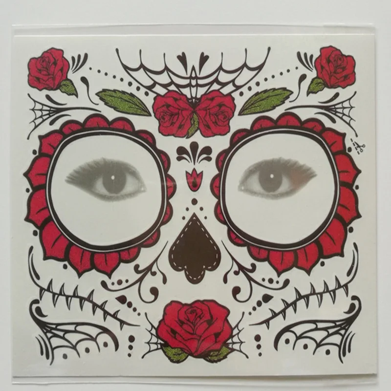 1 шт. водостойкая тату-наклейка на лицо с черепом | Красота и здоровье