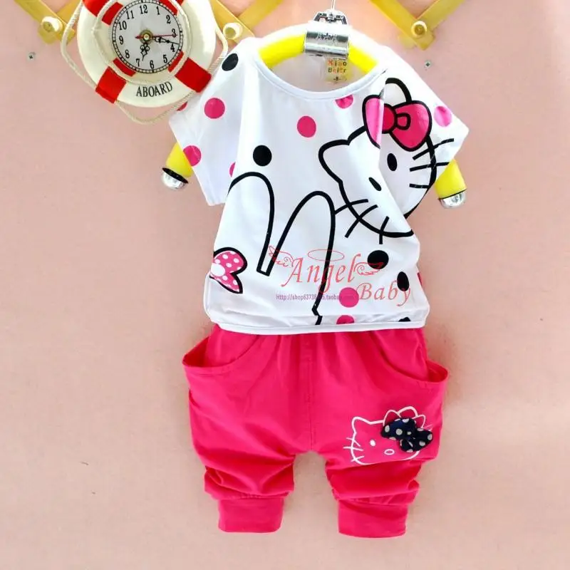 Sale!Free shipping clothing set boys and girls cotton Tee+pant for 100-140cm tall kids | Детская одежда и обувь