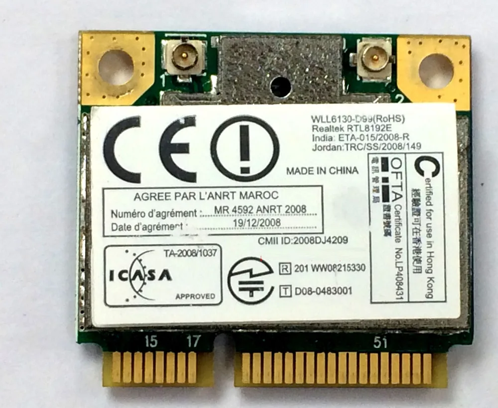 Оптовая продажа Новая беспроводная мини карта PCI E Realtek RTL8192E 802.11b/G/N для ноутбука 300