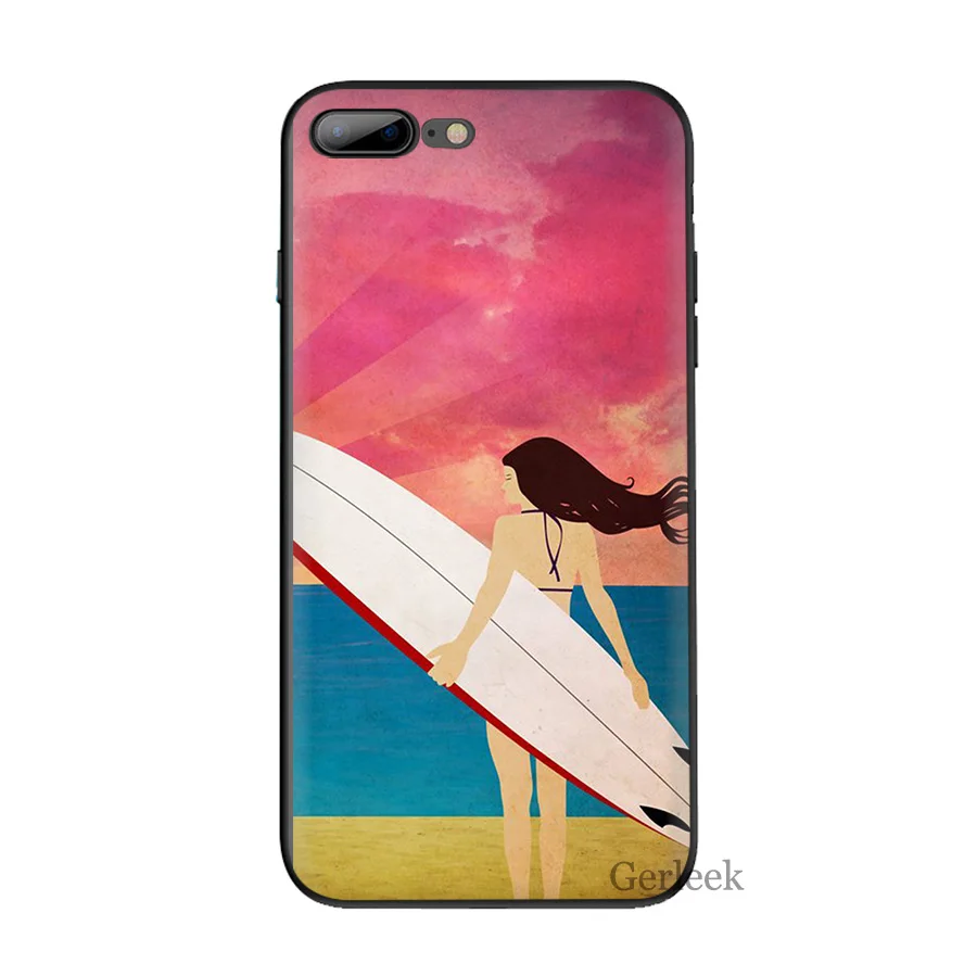 Чехол для телефона Surf Art Girl Ультратонкий чехол с мультяшным рисунком iPhone 6 6S 5 5S SE XR