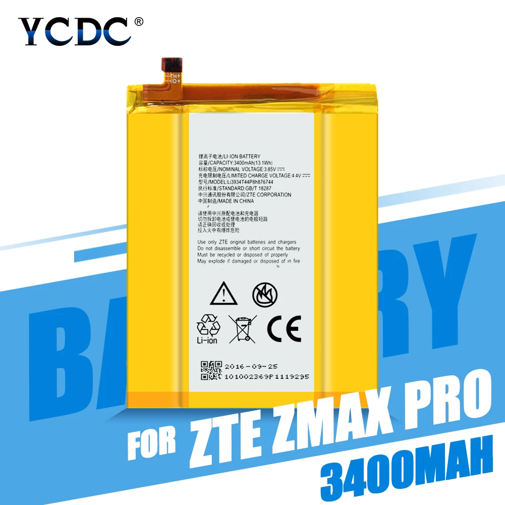 Подлинная Замена литий полимерная батарея 3400mAh Li3934T44P8h876744 для ZTE ZMax Pro Z981 Мобильный