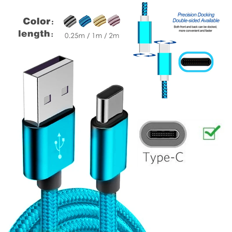 USB C type C кабель для быстрой зарядки и передачи данных для Xiaomi mi9 mi8 se POCOPHONE F1 Черная Акула 2 нейлоновый шнур для быстрой зарядки