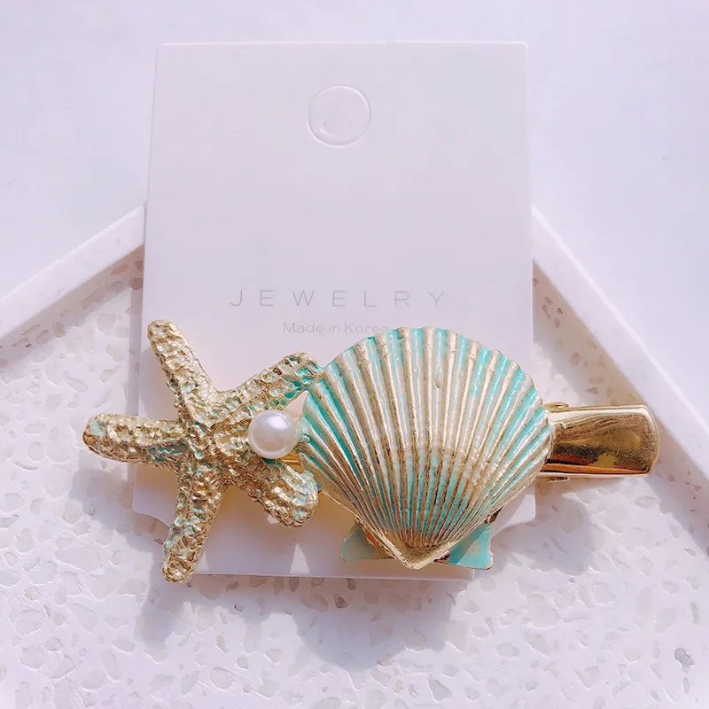 1 шт., корейская мода, женская жемчужная заколка, простой цветок, Шпилька для девочек, металлические геометрические аксессуары для укладки волос, Новое поступление