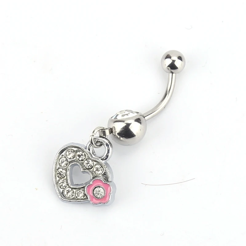 Модные кольца для пупка Украшенные цветком из страз Стиль пирсинга с квадратными