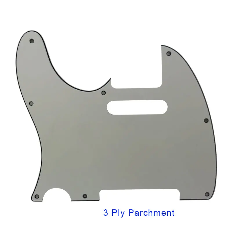Pleroo Гитары аксессуары для левой руки Pickguards для американский Стандартный Tele гитара Telecaster 8 Винт гитара отверстия защитная пластина - Цвет: 3 ply parchment