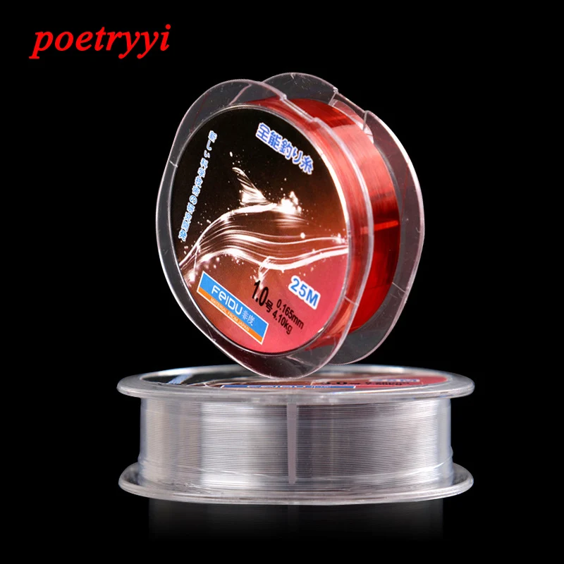 POETRYYI 25 м нейлоновая основная линия/суб линия леска суперпрочный японский сырье