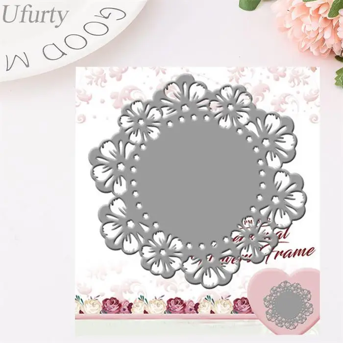 Die 100x110mm Ufurty сезонные цветы рамка для резки металла высечки пресс-формы украшения скрапбукинга бумага ремесло нож формы лезвие удар трафареты - Цвет: Die 100x110mm