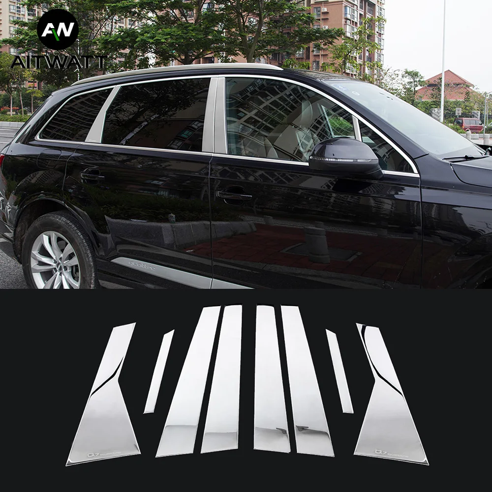 Подходят для Audi Q7 2016 2017 2018 центральные колонны из нержавеющей стали A + B C оконные