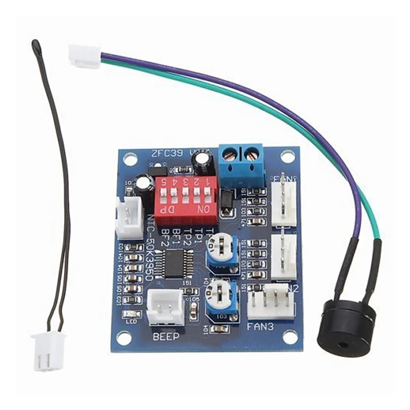 1PC 12V 5A PWM PC CPU Fan Temperature Control Speed Controller Board Probe Buzzle | Компьютеры и офис