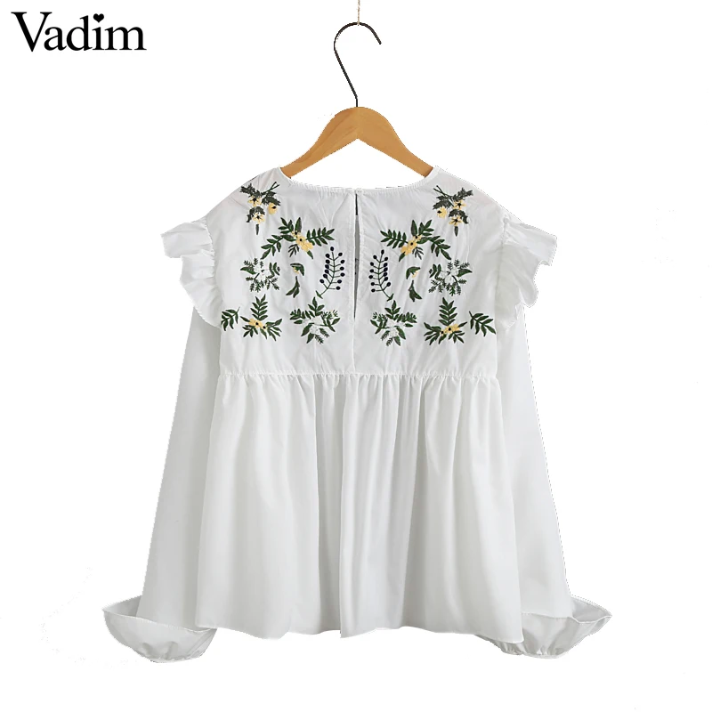 Женская блузка белая с длинным рукавом и кнопками сзади LT1595|blusas fashion|white blousewhite blouse