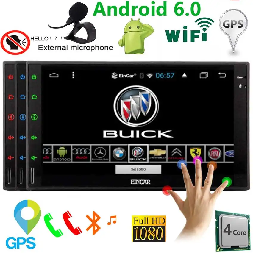 Android 6 0 7 &quot2din автомобильный радиоприемник 1080 p видео ПК-плеер с gps FM автомобильная