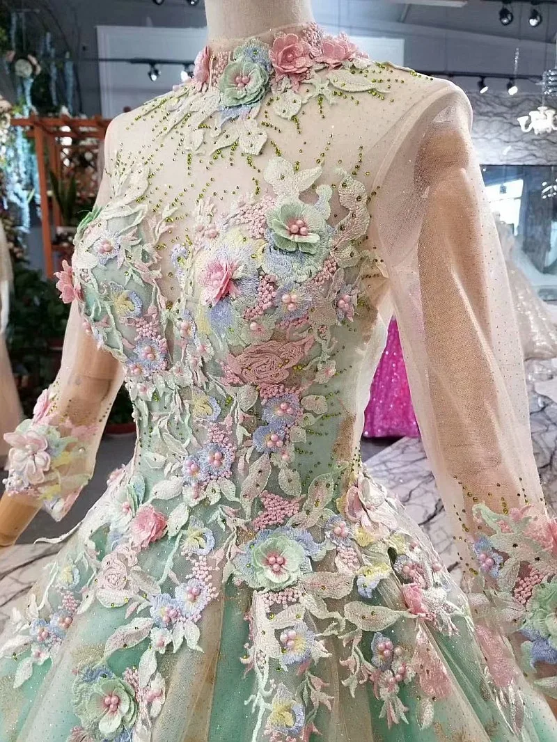 Vestido дебютантное бальное платье Бальные платья салатовый с открытыми плечами 3D цветы сладкий 16 платье Vestidos De 15 Anos