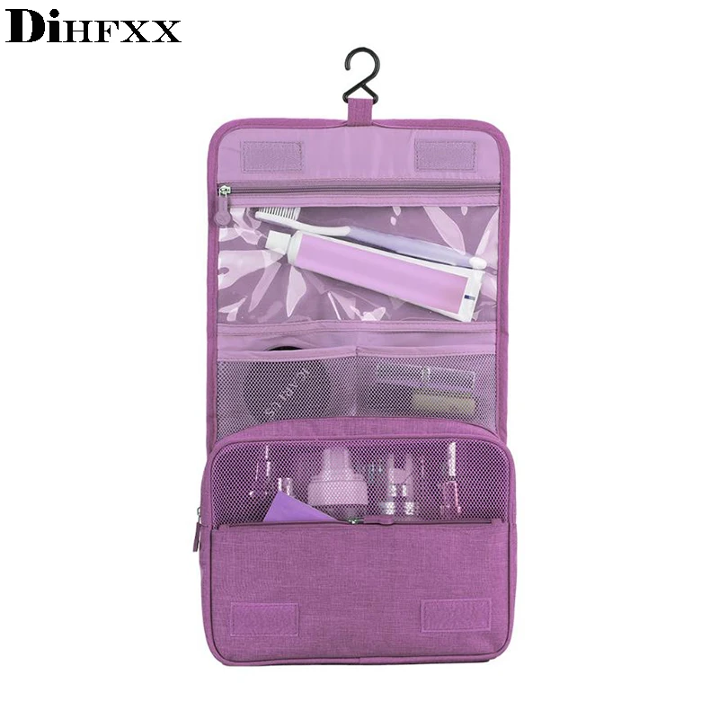 

DIHFXX Travel Cosmetic Bag Women Zipper Make Up Bag Polyester High Capacity Makeup Case handbag Organizer Storage Wash Bath Bag