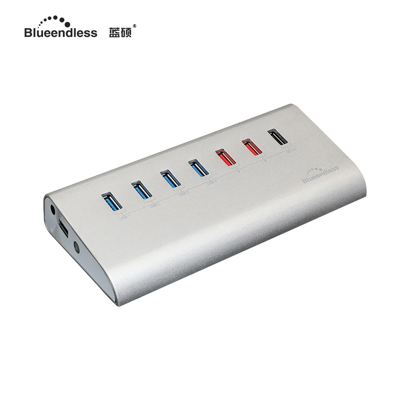Blueendless 2018 грязевая распродажа 12 В 2 А USB 3 0 алюминиевая высокоскоростная 7 портов 5
