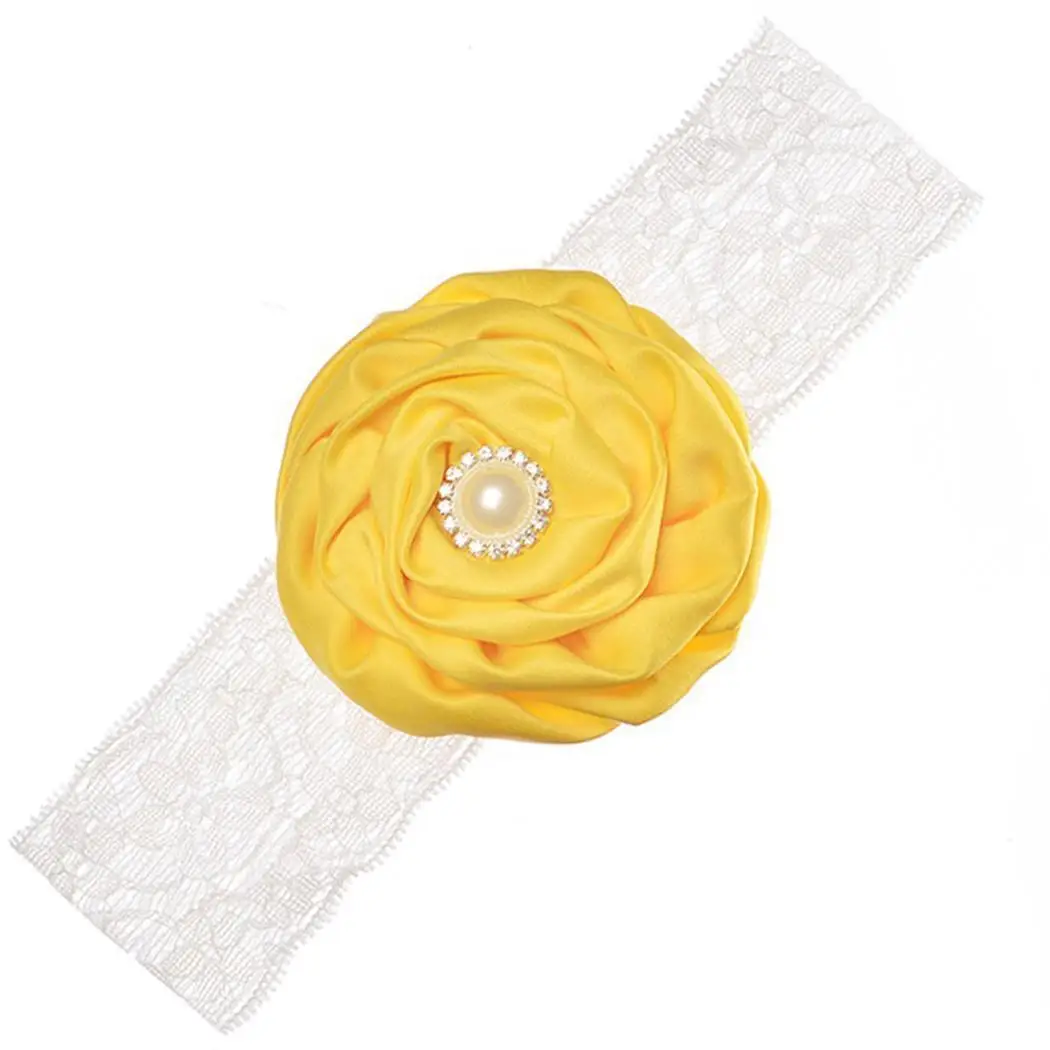 Разноцветная кружевная имитация жемчуга для маленьких девочек повязка на голову