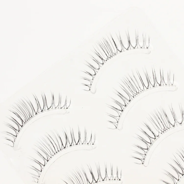 

YOKPN Fashion False Eyelashes 100% Handmade Sharp Eyelashes Natural Cross Short Paragraph Nude Makeup False Eyelashes 4 Pairs