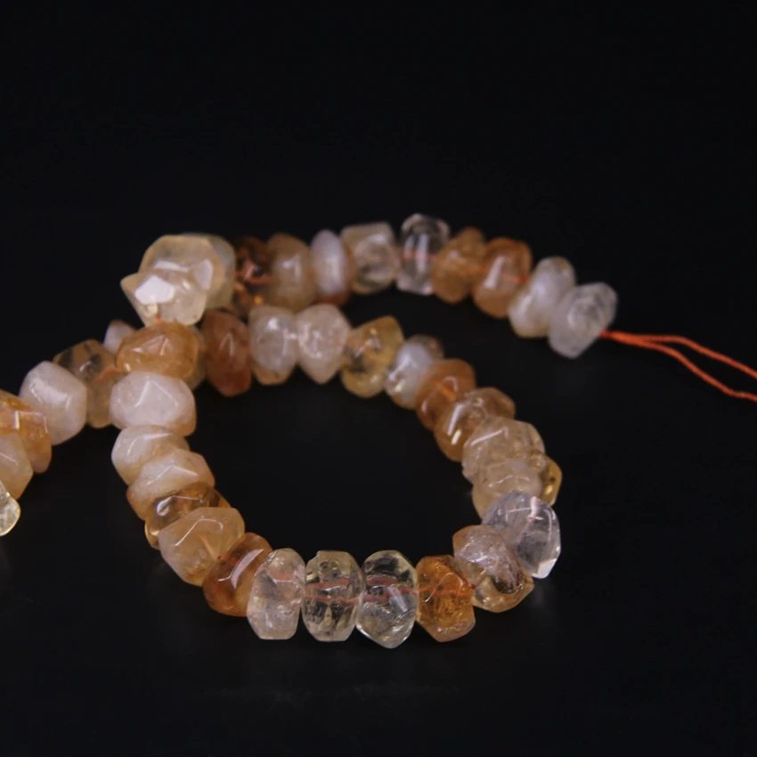 15," /strand граненые цитрины кварц Rondelle Spacer Свободные бусины, грубая желтый прозрачный камень Граненый Самородок Подвески для изготовления ювелирных изделий
