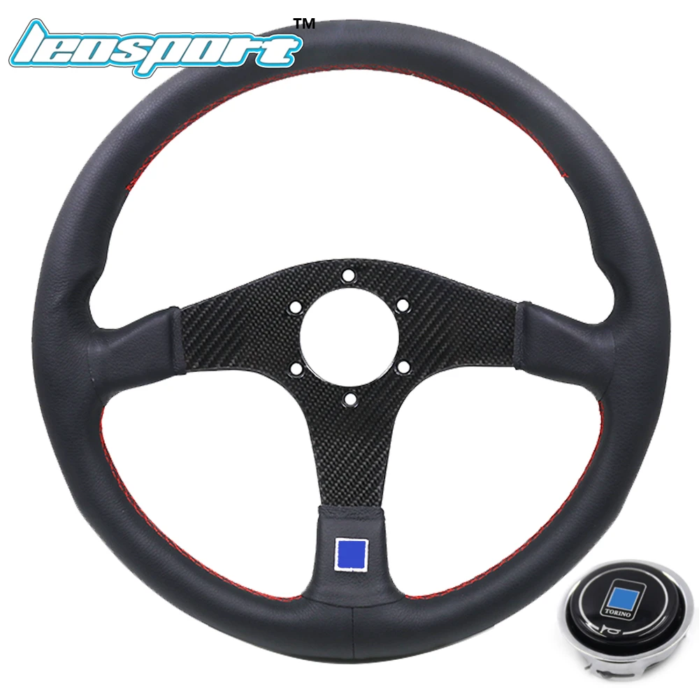 Leosport новинка 14 дюймов (350 мм) ND гоночное рулевое колесо оправа из кожи и