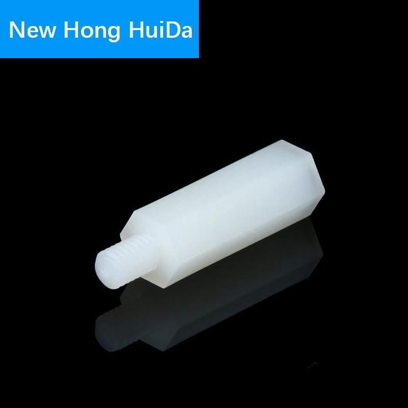 M2 белая Шестигранная штыревая гнездовая нейлоновая стойка пластиковое