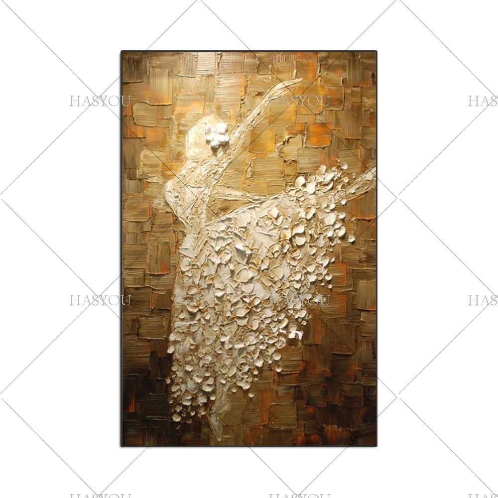 Ручная роспись балерин картина маслом современная абстрактная палитра нож Ангел