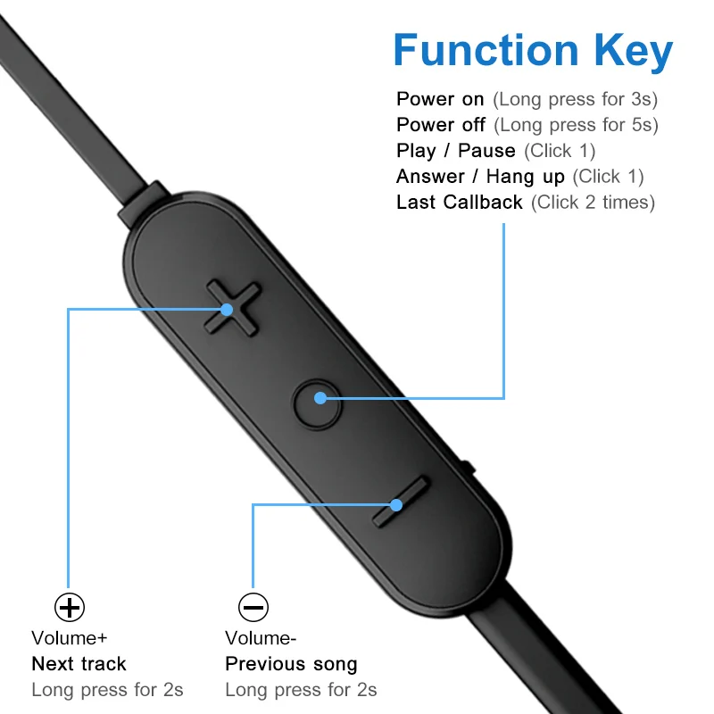 Беспроводные bluetooth-наушники GUSGU с шейным ободком, наушники-вкладыши, спортивные наушники для бега, басы, беспроводные наушники, стереогарнитура с микрофоном