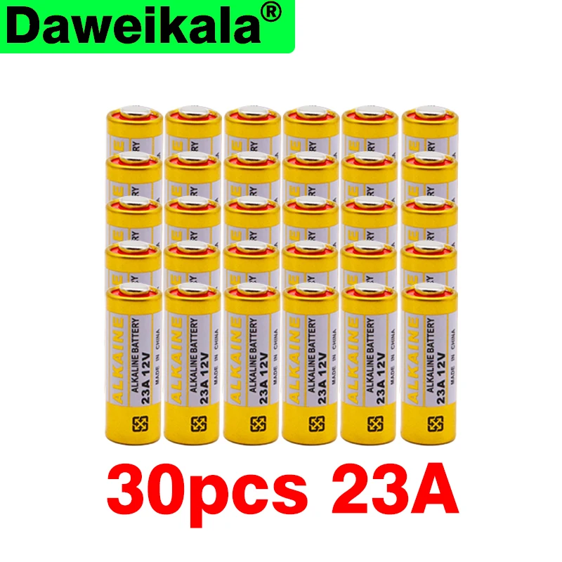 Daweikala 30 шт. маленькие Батарея 23A 12 V 21/23 A23 E23A MN21 MS21 V23GA L1028 дверной звонок маленькая