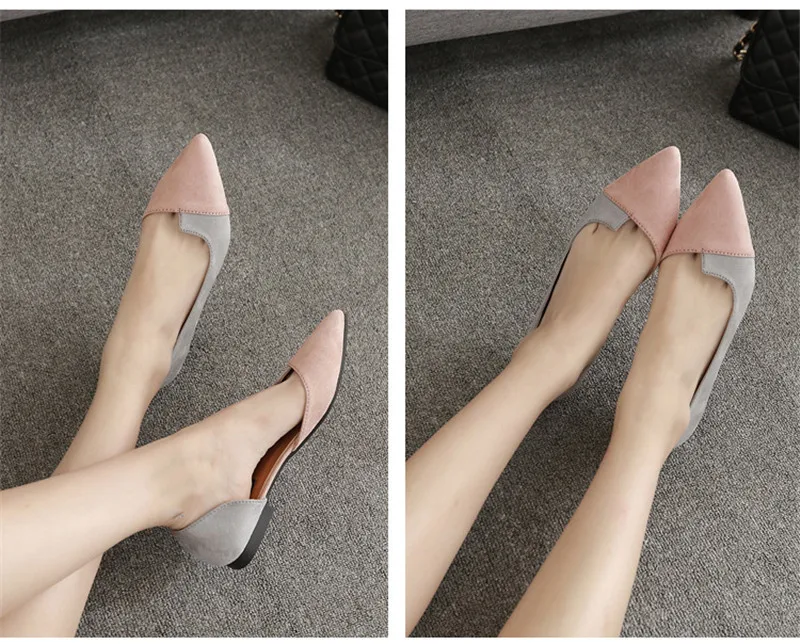 YAERNIpatchwork сбоку hollowout квартиры корейский дизайн velvetmoccasins девочек балетки на плоской подошве Новинка для женщин повседневные singleshoes обувь для вождения