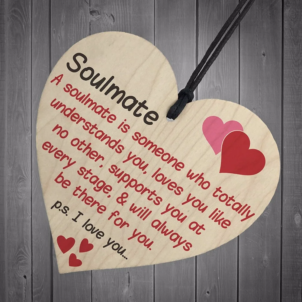 Meijiafei Soulmate I Love You висящее деревянное сердце день Святого Валентина знак муж жена |