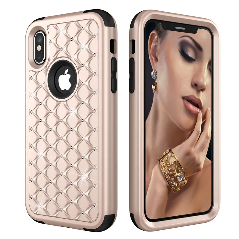 Противоударный армированный чехол для телефона s для iphone 11Pro Max X XR XS Max 6 7 8 plus, чехол для samsung Galaxy Note 8, чехол со стразами, 360 чехол