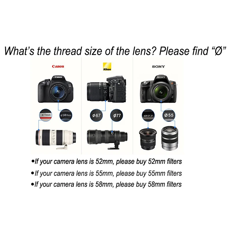 K& F концепция UV FLD CPL ND2 ND4 ND8 фильтр объектива Комплект для Canon Nikon sony 52 мм 55 мм 58 мм 62 мм 67 мм 72 мм 77 мм камера поляризатор