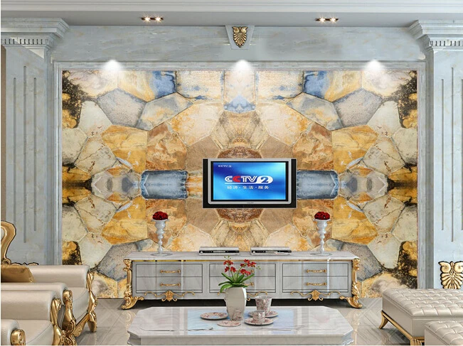 

Custom 3D large mural,Hd marble spelling a flower paintings ,living room sofa TV wall bedroom wall paper